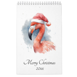 Santas Schneevogel-Flamingo, individuell Kalender