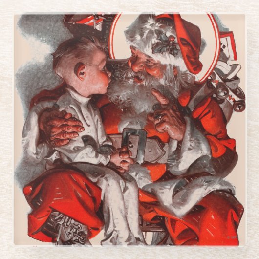 Santas Schoß Glasuntersetzer (Vorderseite)