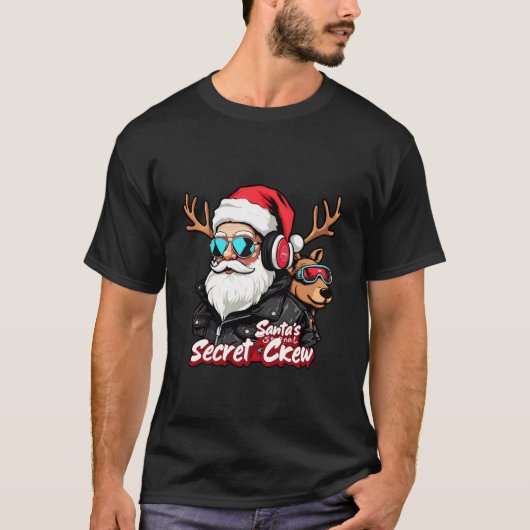 Santa's Secret Crew Coole Weihnachtsmänner T - Shi T-Shirt (Vorderseite)