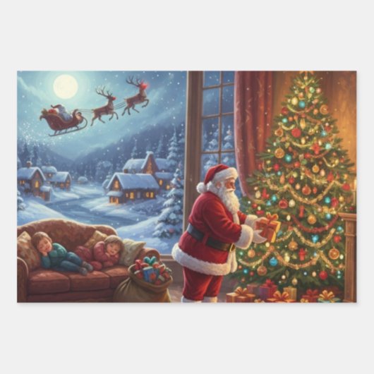 Santa's Silent Night Geschenkpapier Set (Vorderseite 3)