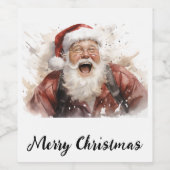 🍷 "Santa's Sip" Festliche Weinflasche 🍷 Weinetikett (Einzelnes Label)