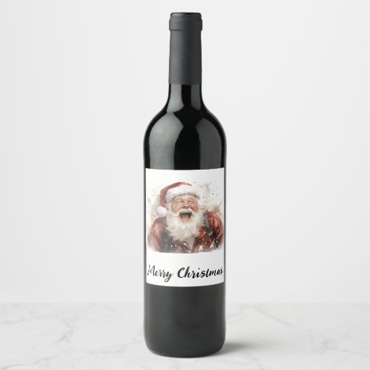 🍷 "Santa's Sip" Festliche Weinflasche 🍷 Weinetikett (Vorderseite)