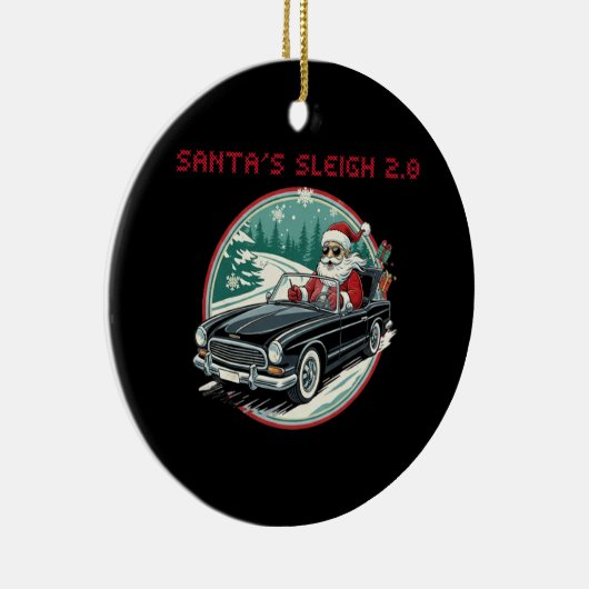 Santa's Sleigh 2.0 Ceramic Ornament (Rechts)