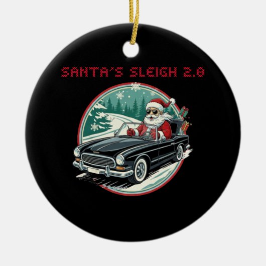 Santa's Sleigh 2.0 Ceramic Ornament (Vorne)