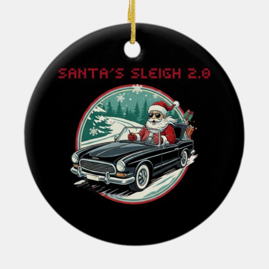 Santa's Sleigh 2.0 Ceramic Ornament (Hinten)