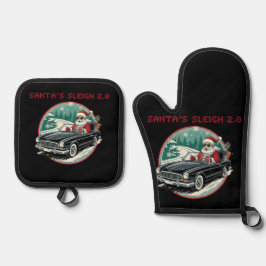 Santa's Sleigh 2.0 Pot Holders Ofenhandschuh & Topflappen-Set