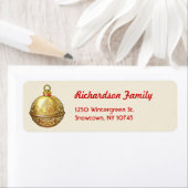 Santa's Sleigh Bell Rücksendeadressen-Aufkleber (Insitu)