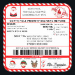 Santas Sleigh Christmas Shipping Label Sticker<br><div class="desc">Dieser Weihnachtsworkshop North Pole Postal Service Weihnachtsmarkenaufkleber ist der perfekte Weg, um Ihrer Weihnachtsverpackung ein wenig zusätzlichen Zauber hinzuzufügen. Der Aufkleber kann mit dem Namen Ihres Kindes und einer bevorzugten Art der Lieferung personalisiert werden. Der gesamte Text ist bearbeitbar und kann an Ihre Bedürfnisse angepasst werden. Für eine erweiterte Anpassung...</div>