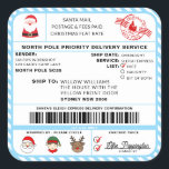 Santas Sleigh Christmas Shipping Label Sticker<br><div class="desc">Dieser Weihnachtsworkshop North Pole Postal Service Weihnachtsmarkenaufkleber ist der perfekte Weg, um Ihrer Weihnachtsverpackung ein wenig zusätzlichen Zauber hinzuzufügen. Der Aufkleber kann mit dem Namen Ihres Kindes und einer bevorzugten Art der Lieferung personalisiert werden. Der gesamte Text ist bearbeitbar und kann an Ihre Bedürfnisse angepasst werden. Für eine erweiterte Anpassung...</div>