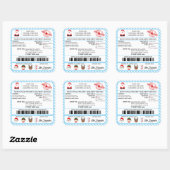 Santas Sleigh Christmas Shipping Label Sticker (Blatt)