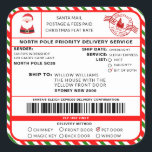 Santas Sleigh Christmas Shipping Label Sticker<br><div class="desc">Dieser Weihnachtsworkshop North Pole Express Weihnachtsmarkenaufkleber ist der perfekte Weg, um Ihrer Weihnachtsverpackung ein wenig zusätzlichen Zauber hinzuzufügen. Der Aufkleber kann mit dem Namen Ihres Kindes und einer bevorzugten Art der Lieferung personalisiert werden. Der gesamte Text ist bearbeitbar und kann an Ihre Bedürfnisse angepasst werden. Für eine erweiterte Anpassung dieses...</div>