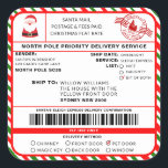 Santas Sleigh Christmas Shipping Label Sticker<br><div class="desc">Dieser Weihnachtsworkshop North Pole Express Weihnachtsmarkenaufkleber ist der perfekte Weg, um Ihrer Weihnachtsverpackung ein wenig zusätzlichen Zauber hinzuzufügen. Der Aufkleber kann mit dem Namen Ihres Kindes und einer bevorzugten Art der Lieferung personalisiert werden. Der gesamte Text ist bearbeitbar und kann an Ihre Bedürfnisse angepasst werden. Für eine erweiterte Anpassung dieses...</div>