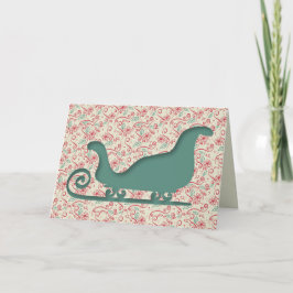 Santas Sleigh Cutout Feiertagskarte