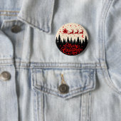Santa's Sleigh Frohe Weihnachtswald Szene Art" Button (Beispiel)