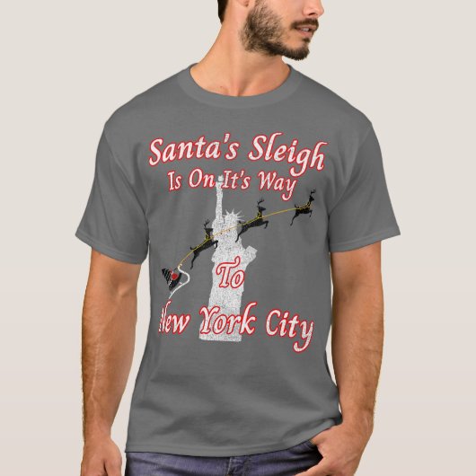Santas Sleigh Is On Its Way To New York City Tee (Vorderseite)