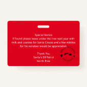 Santa's Sleigh Novelty License for Kids Abzeichen Ausweis (Rückseite)
