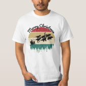 Santas Sleigh pulled by dinosaurs T-Shirt (Vorderseite)