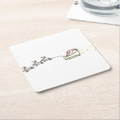 Santas Sleigh Rechteckiger Pappuntersetzer (angewinkelt)