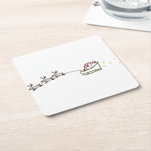 Santas Sleigh Rechteckiger Pappuntersetzer (angewinkelt)