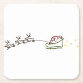 Santas Sleigh Rechteckiger Pappuntersetzer (Vorderseite)