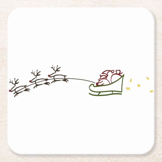 Santas Sleigh Rechteckiger Pappuntersetzer (Vorderseite)