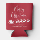 Santas Sleigh Red Christmas Party Dosenkühler (Vorderseite)