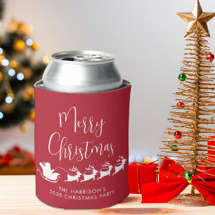 Santas Sleigh Red Christmas Party Dosenkühler