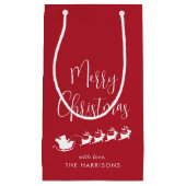 Santas Sleigh Red Merry Weihnachten Kleine Geschenktüte (Vorderseite)