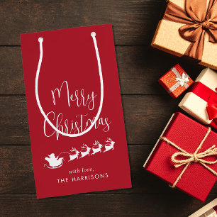 Santas Sleigh Red Merry Weihnachten Kleine Geschenktüte