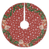 Santas Sleigh Reiten mit Snowflakes Polyester Weihnachtsbaumdecke (Vorderseite)