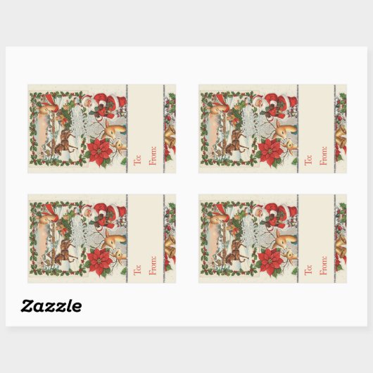 Santa's Sleigh Ride: Classic Holiday Rechteckiger Aufkleber (Blatt)