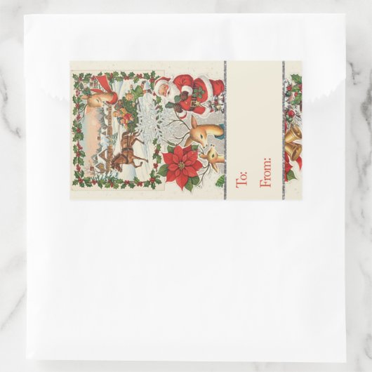 Santa's Sleigh Ride: Classic Holiday Rechteckiger Aufkleber (Tasche)