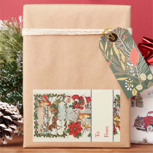 Santa's Sleigh Ride: Classic Holiday Rechteckiger Aufkleber (Feiertag)