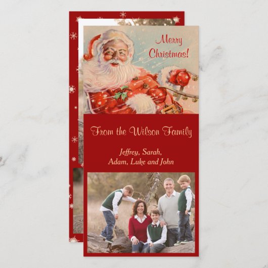 Santas Sleigh Ride Fotokarte Feiertagskarte (Vorne/Hinten)