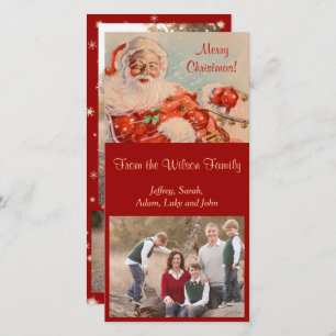 Santas Sleigh Ride Fotokarte Feiertagskarte