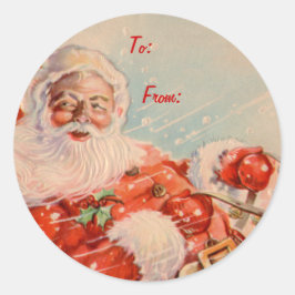 Santas Sleigh Ride Geschenkstempel Runder Aufkleber