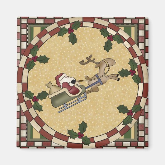 Santa's Sleigh Ride Magnet (Vorne)