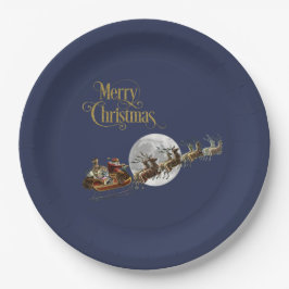 Santa's Sleigh Ride Pappteller