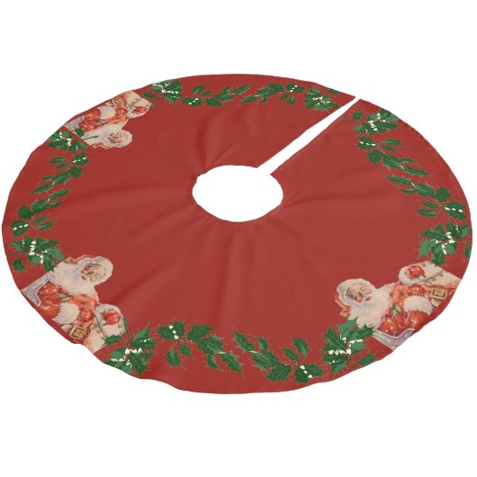 Santas Sleigh Ride Polyester Weihnachtsbaumdecke (Schrägansicht)