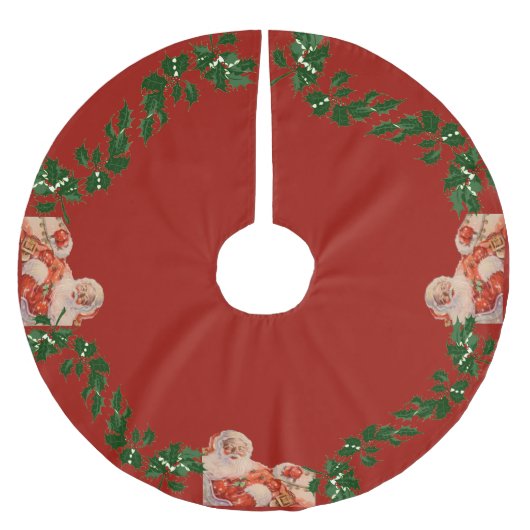 Santas Sleigh Ride Polyester Weihnachtsbaumdecke (Vorderseite)