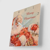 Santas Sleigh Ride Quadratische Wanduhr (Winkel)