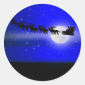 Santa's Sleigh Ride Runder Aufkleber (Vorderseite)