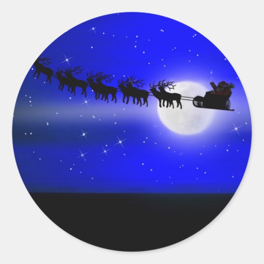 Santa's Sleigh Ride Runder Aufkleber (Vorderseite)