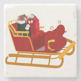 Santa's Sleigh Stone Untersetzer