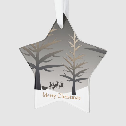 Santa's Sleigh Tree Silhouette Ornament (Vorderseite)