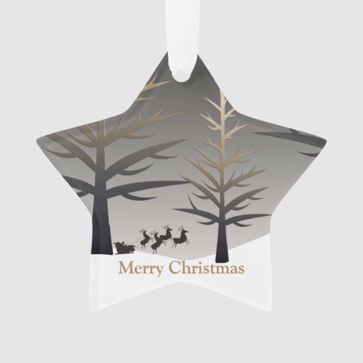 Santa's Sleigh Tree Silhouette Ornament (Vorderseite)