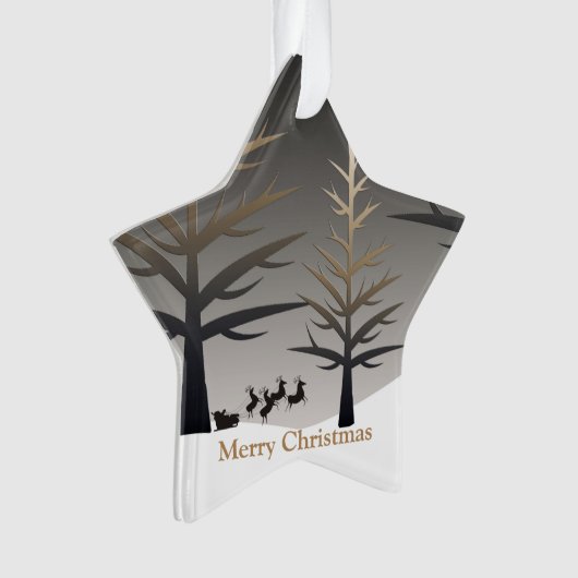 Santa's Sleigh Tree Silhouette Ornament (Vorderseite)