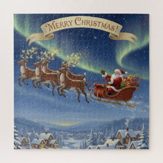 Santa's Sleigh Under Moonlight Puzzle (Vertikal)