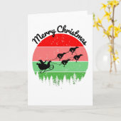 Santas Sleigh von Windhunden gezogen Karte (Gelbe Blume)