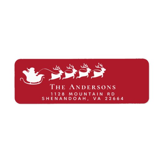 Santas Sleigh Weihnachten Rücksendeadresse (Vorne)